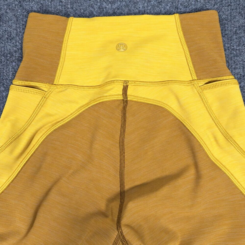 Lululemon Early Extension High Rise Tight 28 Leggings Gold Yellow Size 2 - Picture 5 of 6